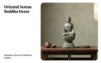 Aged Appearance Tathagata Buddha Statue Feng Shui Accent Chinese Design Buddha Ornament Serene Atmosphere Zen Decor for Meditation Practitioners, Mindful Movement Enthusiasts, Spiritual Seekers, Tea Room, Bedroom, Office
