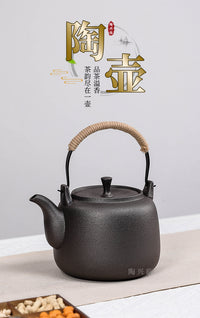 大容量带内虑陶壶户外围炉煮茶家用可明火烧水壶耐高温煮水壶茶具
