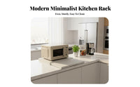 Space Saving Extendable Microwave Shelf with Drawer Multi-Purpose Pull-out Kitchen Counter Shelf Sturdy Metal Construction Extendable Kitchen Rack High Load Capacity for Home Cooks, Homeowners, Office Workers, Pantry, Dorm Room