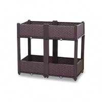 Modular Planter Box Self-Watering Planter with Water Reservoir Elevated Flower Box for Homeowners, Patio