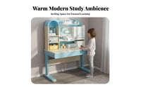 Ergonomic Design Adjustable Desk and Chair Set Tilted Desktop Adjustable kids' Study Station Rounded Corners children's Furniture Safe long-lasting for Students, Parents, school assignments, Homeschooling, Bedroom, Distance Learning