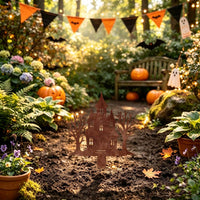Rustic Abstract Halloween Iron Lawn Stake Decoration