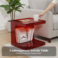 Multi-Functional Wheeled C-Table Modern design Household Furniture Built-in Storage Tray Stand Space-Saving Design for Apartment Dwellers, Remote Workers, Living Room, Bedside, Sofa Side, Small Spaces