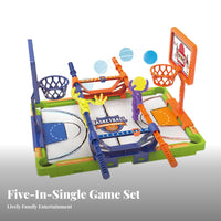 Parent-Child Interaction 5 in 1 Tabletop Game Set Two-Player Battle 5-in-1 Tabletop Sports Center Hand-Eye Coordination for Family, Playroom