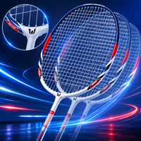 WITESS Badminton Racket Set for Adults, Durable Carbon Fiber Ultra-Lightweight Rackets for Beginners, Men and Women