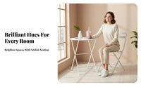Photogenic Wireframe Loop rear Chair Folding Seating Furniture Stylish Design Space-Saving for Young Adults, Interior Decorators, Apartment Dwellers