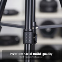 360 Degree Rotation Aluminum Alloy Tripod Non-Slip Feet Portable Telescope Tripod Foldable Adjustable Camera Stand 3-Way Swivel Pan Head for Photographers, Amateur Astronomers, Content Creators, Outdoor, Night Sky Observation, Recording Recording, Studio