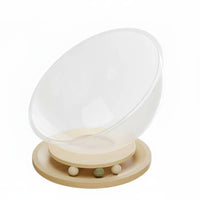 Clear View Design Space Capsule Cat Bed Stable Base Transparent Cat Nest Polished Round Border Pet Furniture Easy to Install for Kittens, Large Cats
