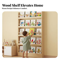 mounting surface surfaceMounted shelf space-saving Design front-display shelf Space-Saving Display Shelf for children, Book Lovers, Behind the Door, Bedroom, Nursery