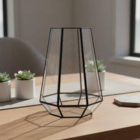 Geometric Glass Terrarium Decorative Centerpiece Geometric Glass Planter Desktop Drought-Tolerant Plant Terrarium Great Gift