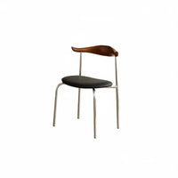 Nordic Design Arched Back Chair Modern Minimalist Indoor Furniture Comfortable Cushion Accent Dining Seat Ergonomic Backrest for Interior Decorators, Business Owners, Meeting Room, Bedroom, Entryway, Reading Nook