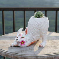 Nine-Tailed Canine Planter Resin Material Canine Shaped Flower Pot Decorative