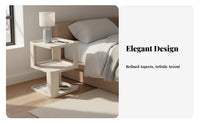 Modern Simple Design Narrow 3-Tier Table Space-Saving S-Shaped Pedestal Table Multi-Functional Nightstand Sturdy Construction for Apartment Dwellers, Homeowners, Students, Bedroom, Small Areas, Living Room, Hallway