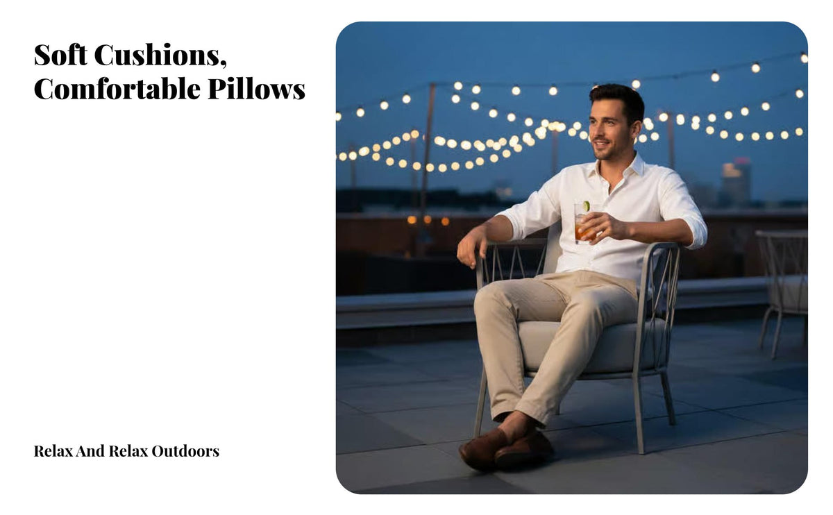 Modern Design Woven Rope Sofa Set Minimalist design Woven Rope sideschair Artistic Furniture Patio Seating Plush pads for Hospitality Businesses, Hotel Managers, Terrace, Courtyard, rearyard, Porch