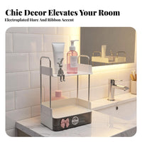 2-Tier Vanity Rack Stable Frame 2-Tier Countertop Organizer Sturdy Construction