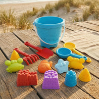 15 Pieces Brightly Colored Sand and Water Toy Set Molded Shapes Beach Sand Toy Set Sieve Sandcastle Building Kit Creative Play for Children, Sandbox