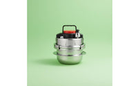304 Stainless Steel Single Person Pressure Cooker Camping Use Mini Pressure Cooker Quick Cooking Kitchen Cookware Induction Compatible for Travel