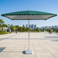Rectangular Umbrella Height-Adjustable Umbrella with Edge Freestanding with Silver Coating for Vendors, Market Stalls, Courtyards