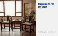 Linen Chair Seat Pad, Chinese Embroidered, Office, Sofa, Sturdy Wood, Soft Sponge