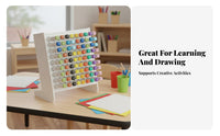 Slanted Marker Organizer Multifunctional Angled Pen Holder Large Capacity Angled Pen Storage Rack for Students, Artists