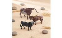 Texas Horned Bull Models Hand-Painted Texas Horned Bull Figures Realistic Cattle Figures for Kids, Collectors, Classroom