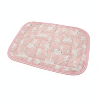 Non-Slip Bottom Quilted Cooling Pet Bed Cartoon Prints Pet Cooling Mat Breathable Dog Mat for Floors