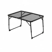 Foldable Folding Mesh Table with Side Racks Easy Assembly Portable Cook Station Lightweight Camping Furniture Sturdy Construction for Picnickers, Families, Tailgaters, Picnics, Barbecues, Tailgating, Backyard