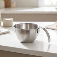 Stainless Steel Mixing Bowl with Scale, 304 Steel Mixing Basin for Food Prep, Modern Minimalist Salad and Vegetable Washing Tool, Pack of 3