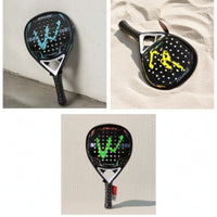 Teardrop Beach Tennis Paddle with EVA Memory Foam Core Shock-Absorbing Beach Tennis Paddle with Balls Long-Lasting Lightweight for Adults, Beginners, Court