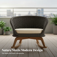4 Pieces 4-Piece Wicker Conversation Set Nordic Design Outdoor Furniture sturdy Frame Thick Cushions for Adults, Patio, Terrace