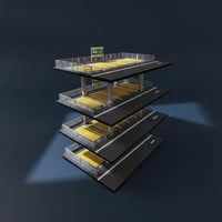 Parking Garage Model Realistic Car Display Scene Three-Dimensional Garage with Four Layers for Desk Decoration