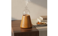 Waterless Essential Oil Scent Disperser Ambient Night Light Oil Mist Dispenser LED Accents Lighting Wood and Glass Scent for Bedroom