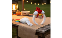 Fun Party Prop Chicken Costume Set Soft Textile Rooster-Like Headband and Tail Adjustable Strap Creature Dress-up Kit for Halloween