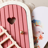 Nordic Design Wooden Fairy Door Cute Fairy Door Set Educational Children's Play Set Miniature for Children, Playroom, Desktop, Desk