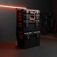 4 Pieces Stackable Tool Box Wheeled Rolling Portable Chest for Craftspeople, Mechanics, Job Site