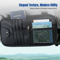 Car Sun Visor Organizer, Multi-Functional Storage Bag, Card Holder, Pen Pouch, CD Sleeve, Document Pocket