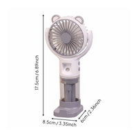 3 Wind Speeds USB Spray Fan Portable Cartoon Creature Desk Fan for Students, Kids, Office, Travel, Dorm Room