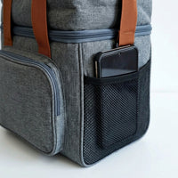 Lunch Box Tote Bag with Double-Layer Insulation for School Picnic, Large 13.8L Cool Bag for Camping BBQ