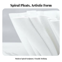 Sculptural Matt White Vase Home Decor Folded Ribbon