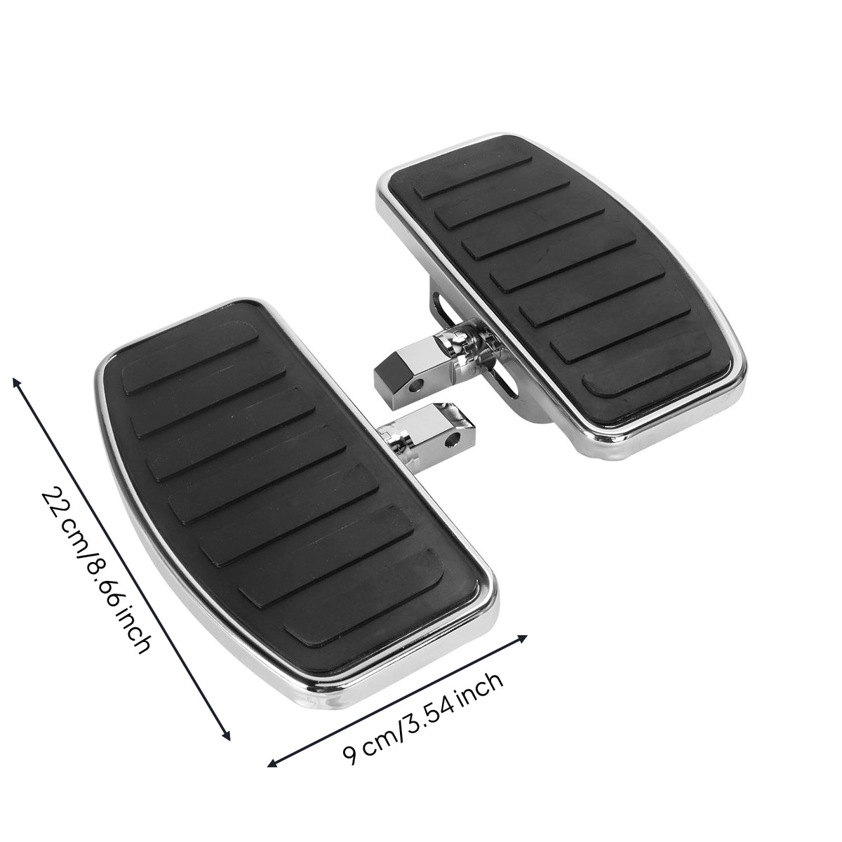 Anti-Slip Footboards with Rubber Grip Surface Wide Footboards Rectangular Floorboards Pivoting for Cruiser Riders, Motorcyclists, Highway Cruising, Motorcycle Customization