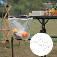 Portable Wire Garbage Bag Stand Indoor Outdoor Use Picnic Table Bag Rack Easy to Install Table Trash Holder for Kitchen