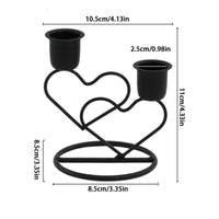 Heart Shaped Candle Holder Minimalist Style Wrought Iron Candlestick Paired Hearts Candle Holder for Valentine's Day, Dining Table, Wedding