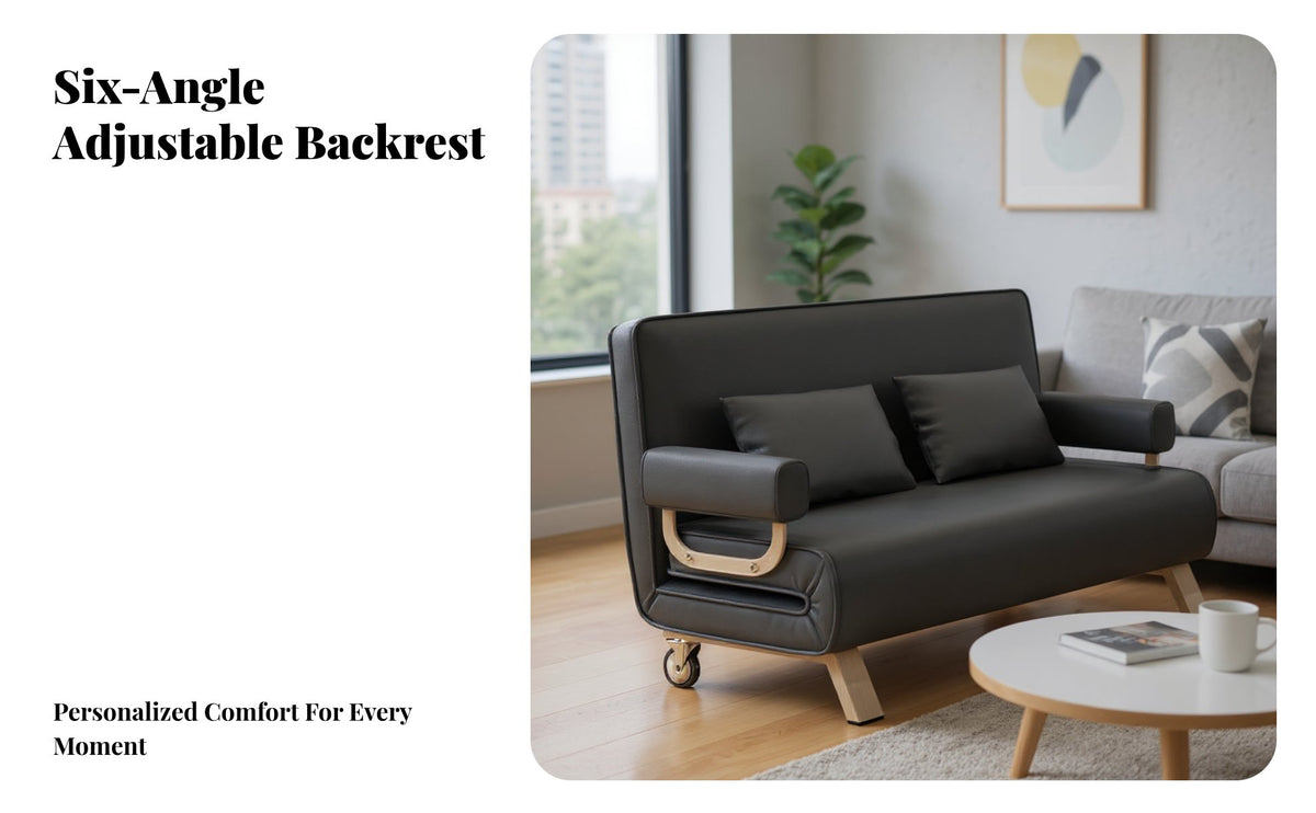 Two-WayUse transformable Armchair Foldable Pull-pull-open Sleeper Chair Space-Saving Sofa Bed Movable with casters for Apartment Dwellers, Homeowners, Office Workers, Small Spaces, Balcony, Study Room, Bedroom