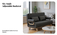 Two-WayUse transformable Armchair Foldable Pull-pull-open Sleeper Chair Space-Saving Sofa Bed Movable with casters for Apartment Dwellers, Homeowners, Office Workers, Small Spaces, Balcony, Study Room, Bedroom