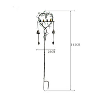 Heart-Shaped Garden Stake Foliage Design Bird Garden Stake Metal Ornament Weather Resistant Home Decor Easy Installation
