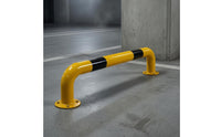 Removable U-Shaped Pipe Guardrail Detachable Base Steel Pipe Guardrail Yellow and Black U-Shaped Anti-Collision Bar Cylindrical Frame
