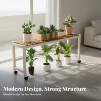 Multi-Tier Plant Stand With Wheels Tiered Plant Stand Space Saving Rolling Flower Rack for Balcony, Living Room, Indoor