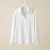 Silk-Like Shirts for Women Plus Size with V-Neck Long Sleeve Design, Party Tops and Office Wear, Dress with Stretch Material