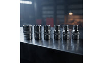 6 Pieces Chrome Vanadium Steel Hex Socket Set Silver Sockets with Knurled Grip Easy to Read Hex Socket Manual for Mechanics, DIYers, Workshop, Garage