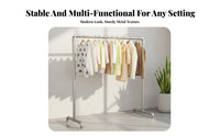 Sturdy & Long-Lasting Industrial Pipe Clothing Rack Large Capacity Single Rod Garment Rack Extra Thick Tubing Heavy Duty Clothes Stand Stable Design for Retail Shop Owners, Apartment Dwellers, Homeowners, Balcony, Bedroom, Entryway, Closet